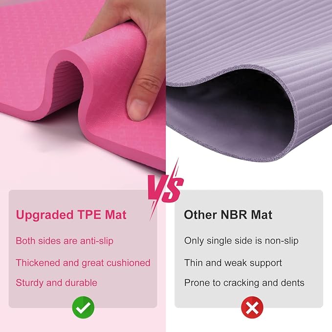 RINREA Large Gymnastics Mat for Gymnastics Bar, 6'x4' Extra Thick Exercise Mat for Home Gym Workout