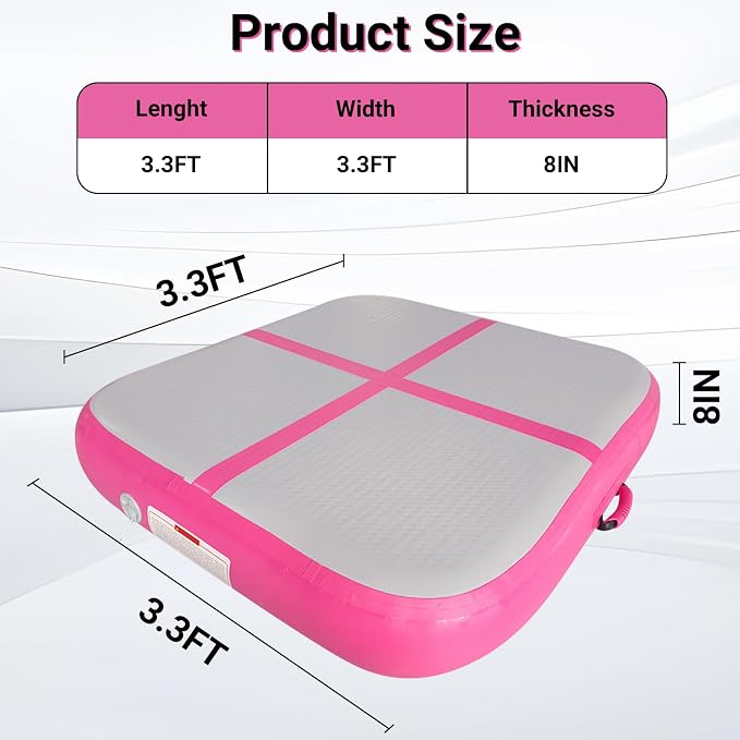 Air Mat Tumble Track, Gymnastics Mats Tumbling Track with Electric Air Pump for Home Use Cheerleading Training Kids Gym Yoga
