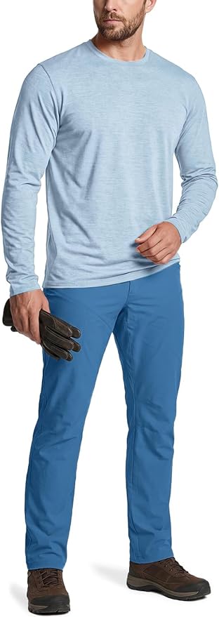 CQR Men's UPF 50+ Sun Protection Long Sleeve Quick Dry Athletic Shirts, Stretch Running Workout Hiking T-Shirts