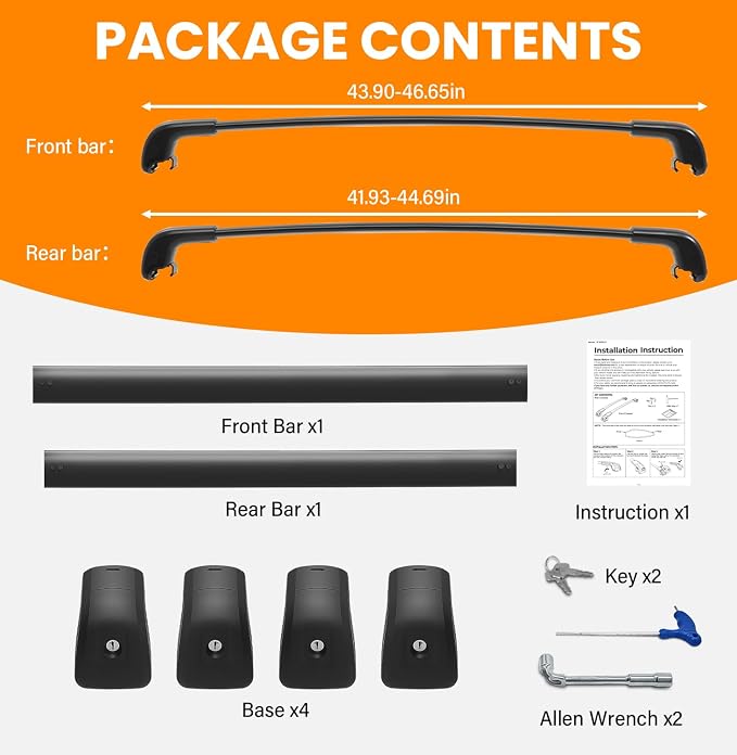300lbs Roof Rack Cross Bars Compatible with Hyundai Tucson 2016-2026 SE/SEL/N Line/Limited with Lock, Aluminum Anti-Rust Crossbars for Rooftop Cargo Luggage Kayak Canoe Bike Snowboard
