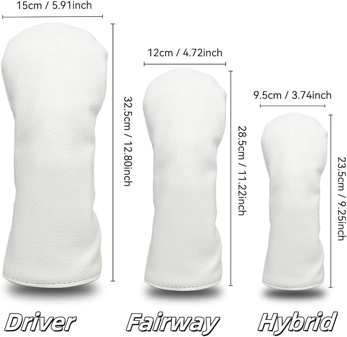 Golf Accessories Golf Club Covers for Driver, Fairway, Hybrids - Golf Driver Headcover/Golf Fairway Wood Head Cover/Hybrid Headcover for Men/Women Golfer