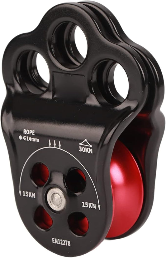 Keenso 30KN Climbing Pulley,Hitch Climber Pulley Climbing Bearing Pulley for Rock Climbing, Rappelling, Zipline Sports