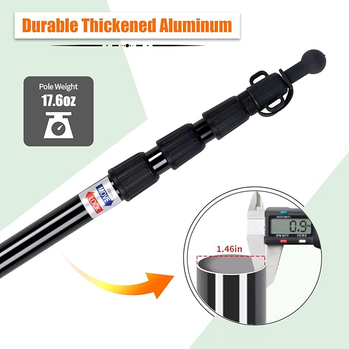 Screen House + Poles, 4-Section Heavy Duty Aluminum Telescoping Poles, 18x11 FT Large Camping Tarp with Mosquito Net for Outdoor Picnic