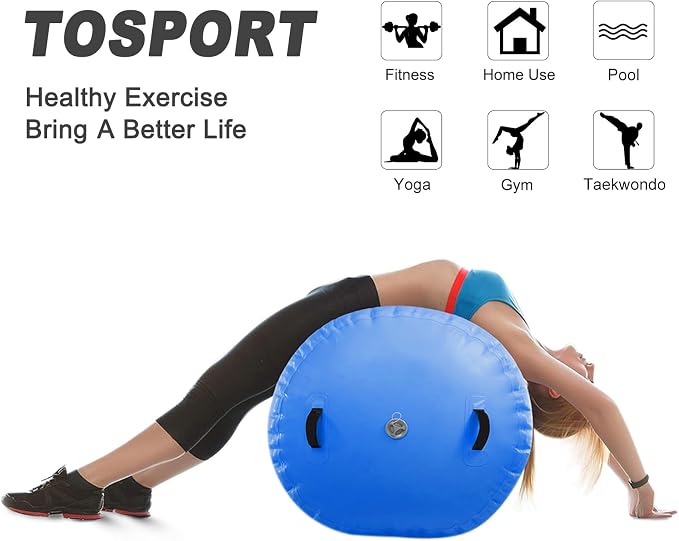 Air Roller Gymnastics Mat 60 75 cm Inflatable Air Barrel 3.3FT Gymnastics Tumbling Mat With Pump for Hand Spring Rear Training/Home Use/Fitness/Yoga