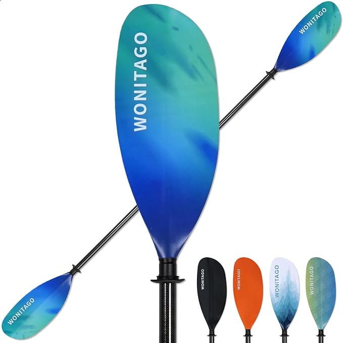 Kayak Paddle Carbon Fiber Shaft and Reinforced Nylon Blade, Adjustable Kayaking Oars, 3 Piece, 230-250 cm/90-98 Inches,210-230 cm/82-90 inches