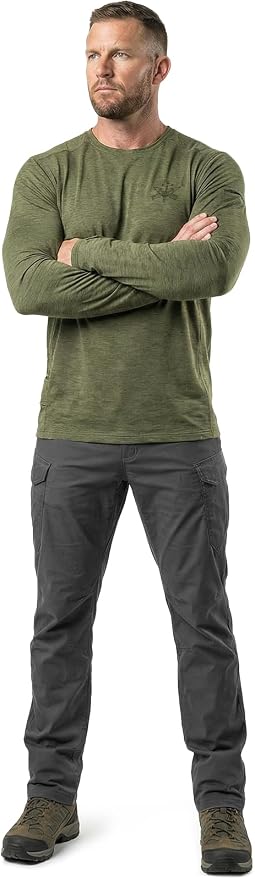 CQR Men's UPF 50+ Sun Protection Long Sleeve Quick Dry Athletic Shirts, Stretch Running Workout Hiking T-Shirts