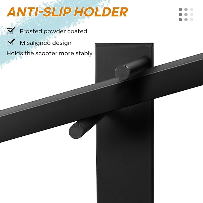 Scooter Wall Mount - Storage Rack Garage for 2 Scooter Hanger Holder for Adult/Toddler/Kids/Trick