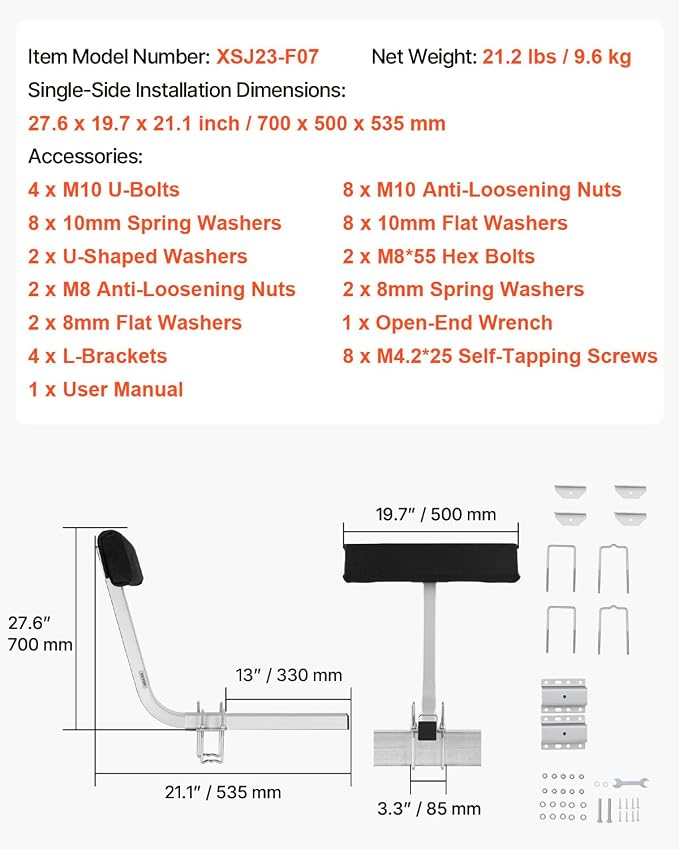 VEVOR Boat Trailer Guide, 16.7"- 60″ Adjustable Design Trailer Guide Poles, 2PCS Trailer Guide-Ons for Ski Boat, Fishing Boat or Sailboat Trailer