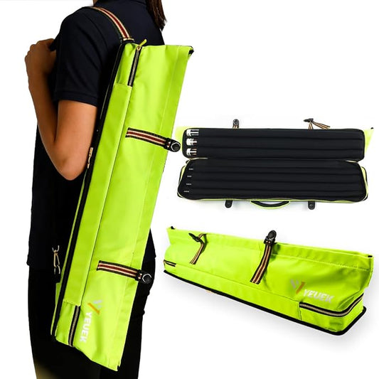 Pool Cue Case 3x4,Pool Stick Case 3 Sticks with Accessory Zipper Pockets,Cue Stick Case with Shoulder Strap Handle,Billiard Pool Cue Carrying Case with Large Front Accessory Pocket