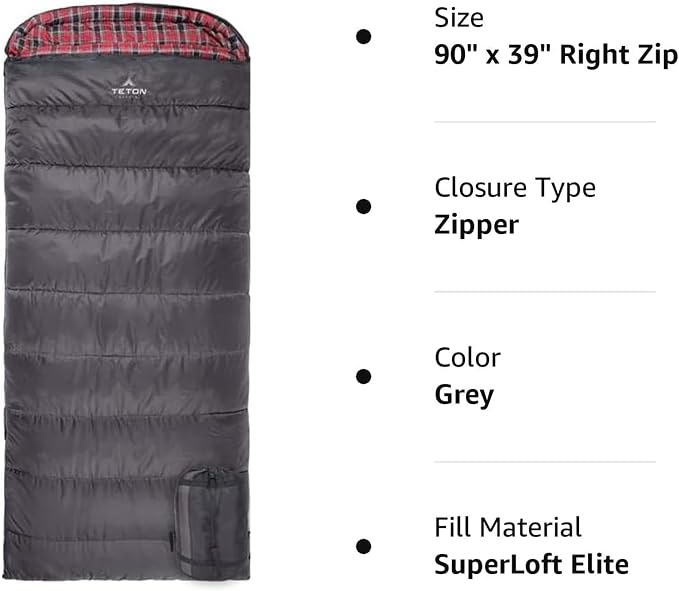 Teton Celsius XXL Sleeping Bag, Cold Weather Sleeping Bags for Adults and Kids, Camping Made Easy and Warm. Compression Sack Included