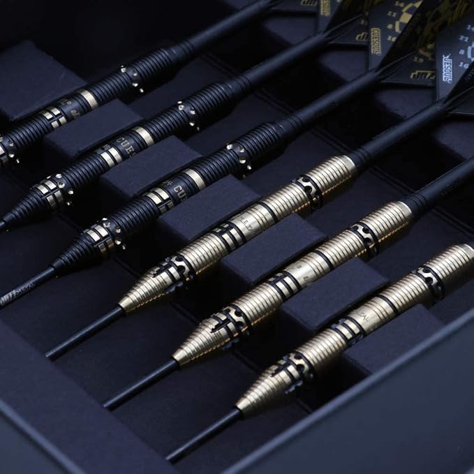 CUESOUL Jazz-Metal Luxury Steel Tip Darts Set 21g/24g/26g with AK5 Integrated Dart Flights