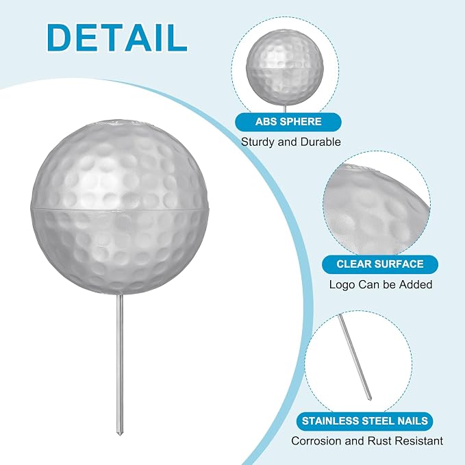 Golf Tee Markers, Plastic Position Ball Markers, Golf Ball Marker-Fitting for (Driving Range Boundary Markings/Area Markings)