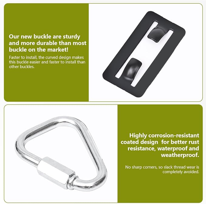 Ninja Warrior Obstacle Course Accessories New Upgraded Buckle for 2” Width Slackline No Tearing Slackline，Quick Buckle – No More Threading，Install in Seconds – Anywhere on the Line