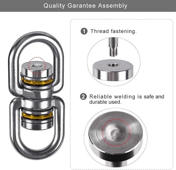 SELEWARE Heavy Duty Bearing Swing Swivel, 360° Rotational Hanging Accessory, Ideal for Tree Swing, Hammock Chair, Yoga, Kids Tire Swivel, Heavy Bag Swivel, 2 Pack, 1200LB Capacity