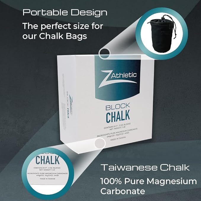 Z Athletic Block Chalk for Gymnastics, Weightlifting, Rock Climbing, Crossfit (Multiple Sizes Available)