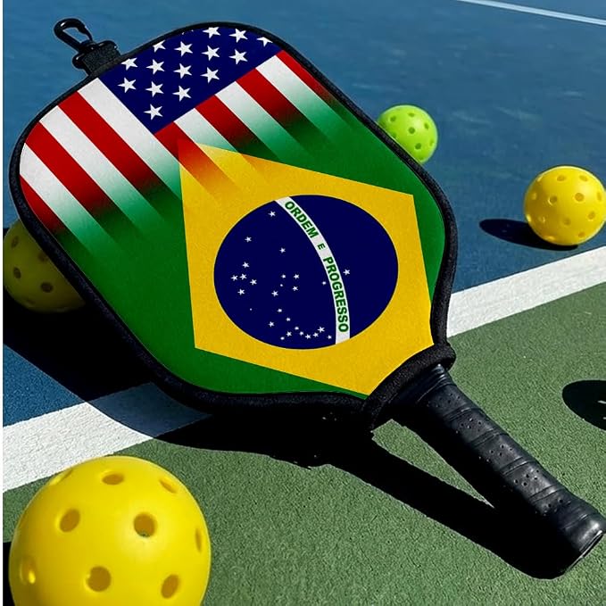 ExpressItBest Pickleball Paddle Cover, Neoprene Paddle Protector with Zipper and Snap Hook, Fits Most Standard Pickleball Paddles
