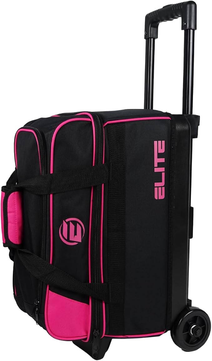 ELITE Basic Bowling Bag Double (2) Ball Roller with Rolling Wheels