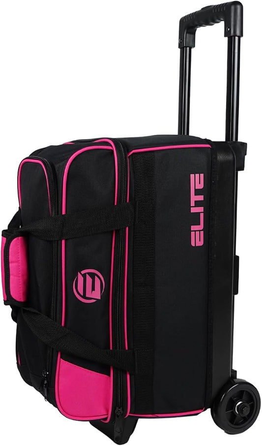 ELITE Basic Bowling Bag Double (2) Ball Roller with Rolling Wheels