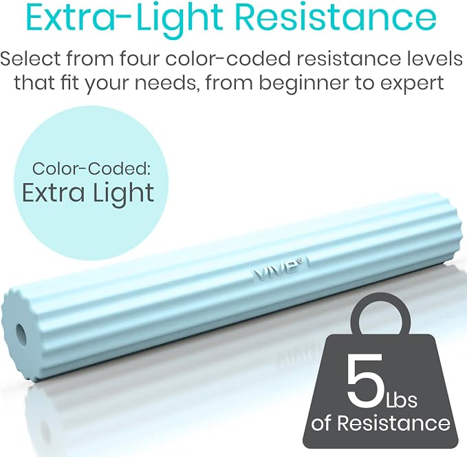 Vive Flex Therapy Bar for Tennis Elbow Relief (X-Light) - Physical Therapy Aid, Improve Tendonitis & Grip Strength- Resistance for Golfers, Hand, Epicondylitis, Equipment- Strengthens Wrist & Forearm
