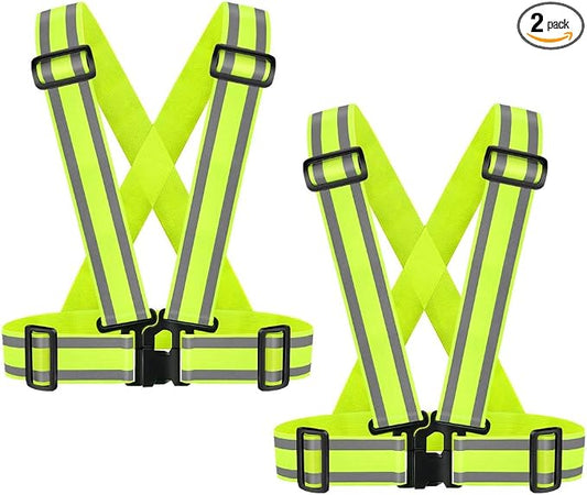 High Visibility Safety Vest(2PACK)|Reflective Running Gear for Walking,Cycling,Construction,Motorcycle|Men,Women (2, XXL-yellow)