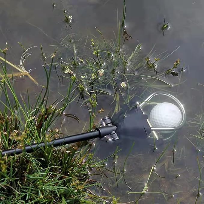 Club Golf Retriever for Water, Telescopic Retriever with Headcover, Stainless Telescopic Extendable Golf Ball Retriever