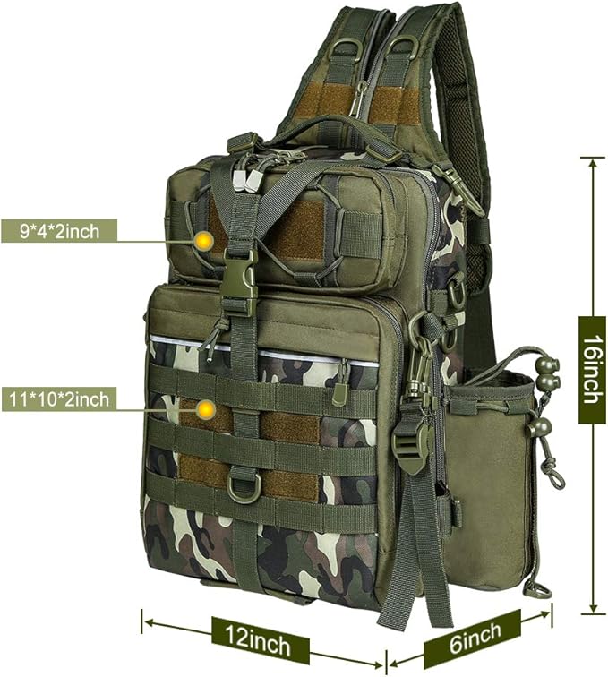 BLISSWILL Outdoor Tackle Bag - Large Water-Resistant Fishing Backpack