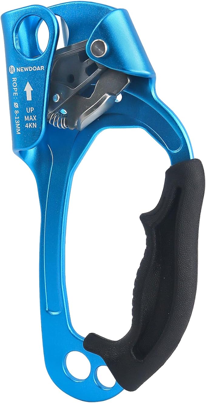 NewDoar UIAA & CE Certified Hand Ascender Rock Climbing Tree Arborist Rappelling Gear Equipment Rope Clamp for 8~13MM Rope