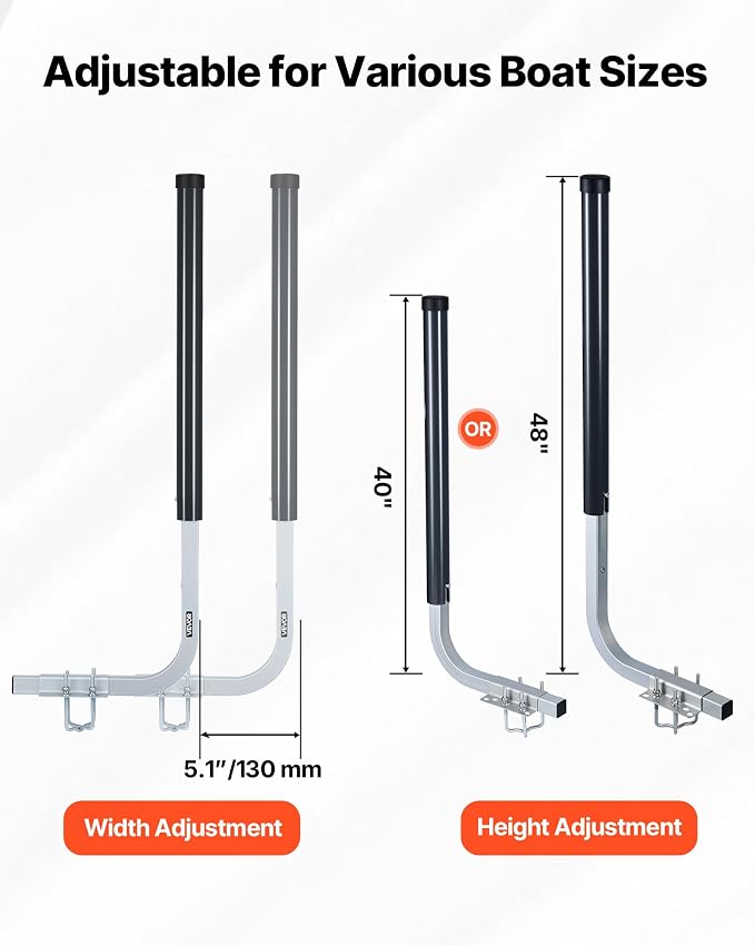VEVOR Boat Trailer Guide, 16.7"- 60″ Adjustable Design Trailer Guide Poles, 2PCS Trailer Guide-Ons for Ski Boat, Fishing Boat or Sailboat Trailer