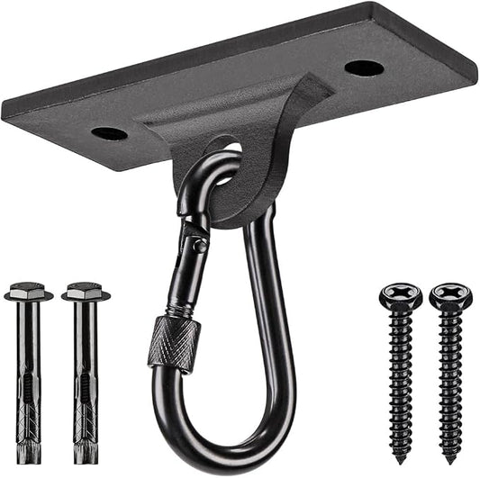 Dolibest Heavy Bag Hangers & Brackets - Ceiling Mount with Carabiner for Strength Training, Aerial Yoga & Resistance Bands