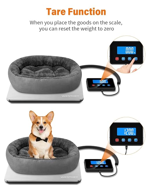 WESTHEY Shipping Scale, 0.5oz-440lb Digital Postal Scale for Packages | High Accuracy for Packages, Mail, Luggage, Pet, Food, Warehouse and Home Use