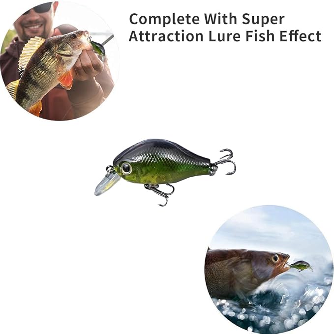 Fishing Lures Freshwater Bait Tackle kit.Tackle Box Including crankbaits topwater Lures,Jigs,Spoons and More Fishing Gear Set.Suitable for Bass Trout Salmon.