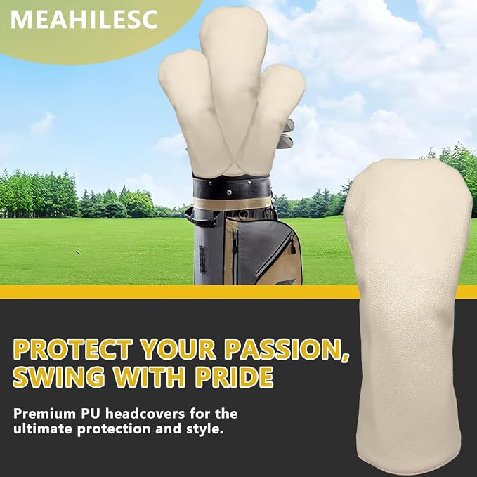 Golf Accessories Golf Club Covers for Driver, Fairway, Hybrids - Golf Driver Headcover/Golf Fairway Wood Head Cover/Hybrid Headcover for Men/Women Golfer