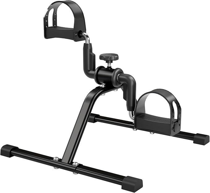 Pedal Exerciser Mini Stationary Cycle with Adjustable Resistance, Under Desk Bike for Home Exercise Equipment, Lightweight and Compact