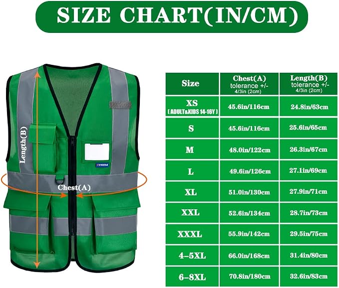 A-SAFETY high vis vest green