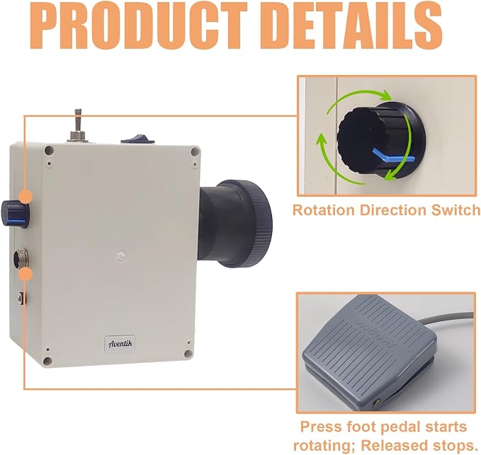 Aventik Fishing Rod Wrapping Machine for Rod Building & Epoxy Drying, Rod Dryer Fishing Rod Building Kit Fishing Rod Repair Kit