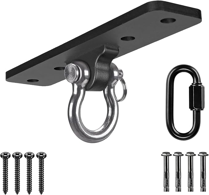 Dolibest Ceiling Mount Swing Hanger Heavy Duty Swing Set Hook for Porch Swing Hammock Chair Yoga Silk Suspension Straps Gymnastic Ring, Wall Anchor for Resistance Bands (900LB)