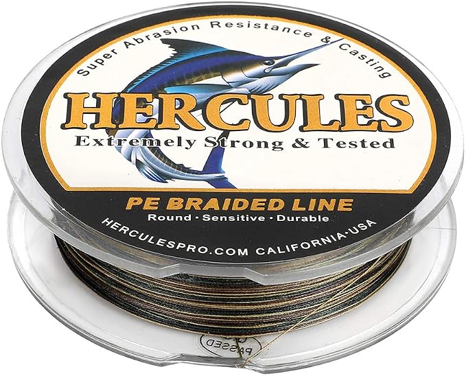 HERCULES Cost-Effective Super Cast 8 Strands Braided Fishing Line 10LB to 300LB Test for Salt-Water,109/328/547/1094 Yards(100M/300M/500M/1000M),Diam.#0.12MM-1.2MM,Hi-Grade Performance,Variety Colors