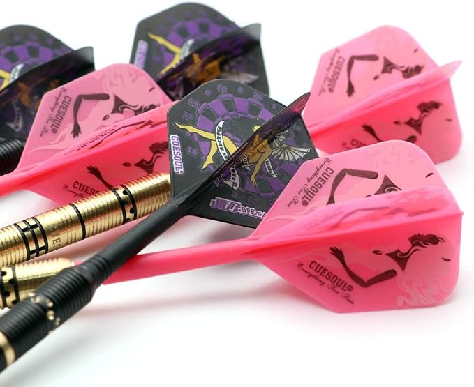 CUESOUL Jazz-Metal Luxury Steel Tip Darts Set 21g/24g/26g with AK5 Integrated Dart Flights