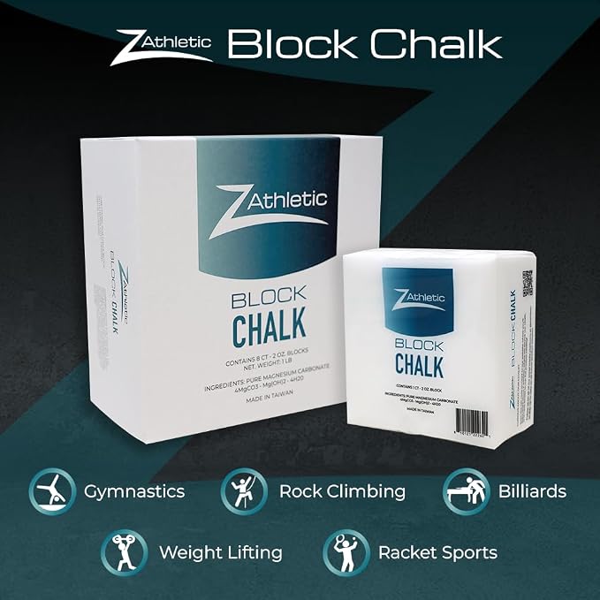 Z Athletic Block Chalk for Gymnastics, Weightlifting, Rock Climbing, Crossfit (Multiple Sizes Available)