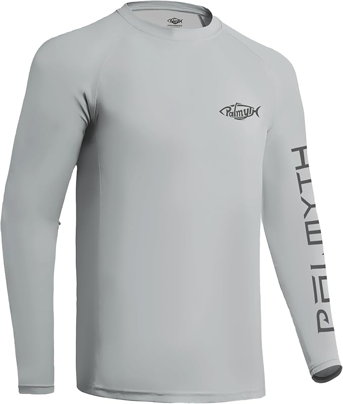 Palmyth Fishing Shirts for Men Long Sleeve UPF 50+ T Shirt Sun Protection | Quick Dry, Sun Protection, Myth-Cool Fabric, Fish Print, Moisture Wicking, Stretchy, Breathable, Fishing,Boating,Outdoor Wear