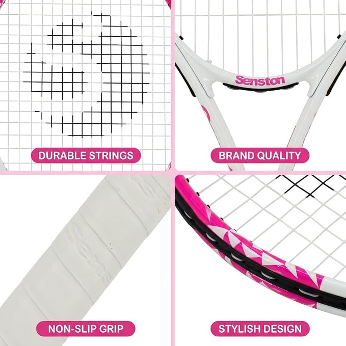Senston 27 inch Tennis Racket for Adults 1 Pack Tennis Racket Set Tennis Overgrip, Vibration Damper