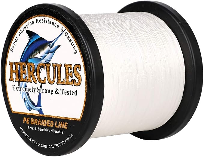 HERCULES Cost-Effective Super Cast 8 Strands Braided Fishing Line 10LB to 300LB Test for Salt-Water,109/328/547/1094 Yards(100M/300M/500M/1000M),Diam.#0.12MM-1.2MM,Hi-Grade Performance,Variety Colors