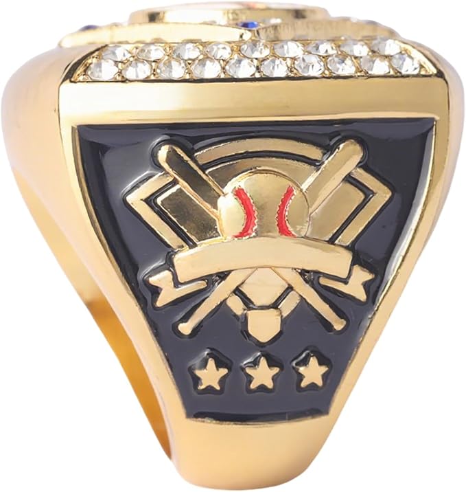 12 pcs Pack Gold Champions Silver Finalist Baseball Championship Trophy Ring Baseball Awards for Teams,Baseball Players Awards Size 9