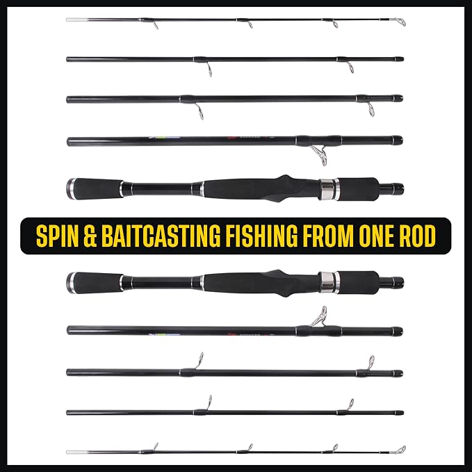 Rigged and Ready Travel Fishing Rucksack Rod 6’ 182 cm. Compact Length 15.5’ 40 cm