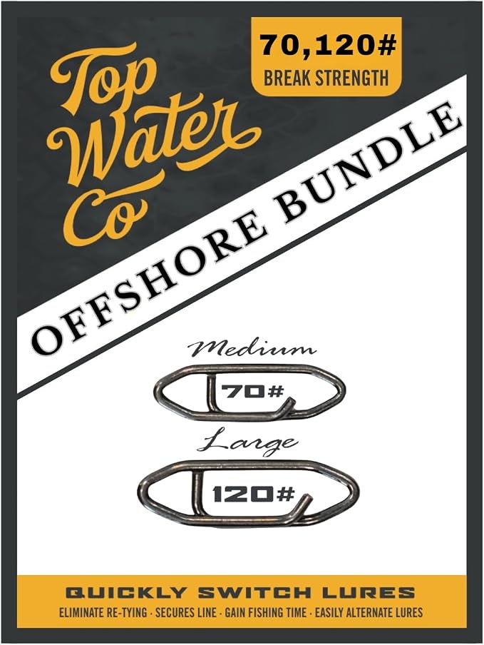 Top Water Co. Species Target Fishing Bundles – Premium Stainless Steel Speed Clips Assortment - (25 Pack)
