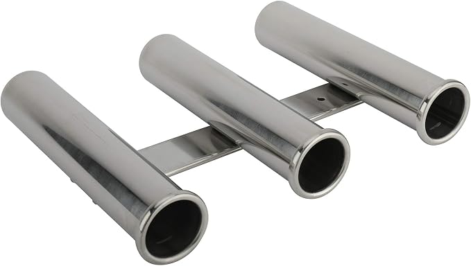 YaeMarine Fishing Rod Holder 316 Stainless Steel Fishing Rod Rack 3Tube/4Tube/5Tube/6Tube Mirror Finish for Marine Boat Yacht Camper