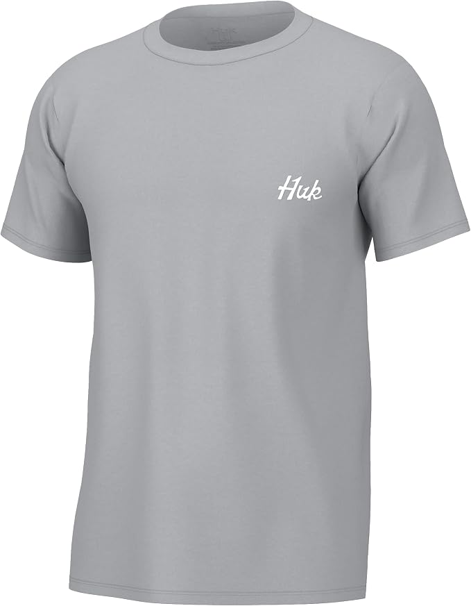 HUK Mens Performance Fishing Logo Tee, Short Sleeve T-Shirt for Men