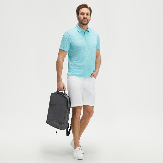 M MAELREG Men‘s Golf Shirts Short Sleeve Ultra-Light Soft Performance Quick Dry Athletic with UPF 30+ Polo Shirts for Men