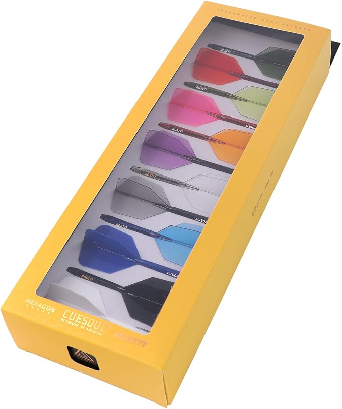 CUESOUL ROST 77 Integrated Dart Shaft and Flight Big Wing/Standard Shape Colour Collection Pack of 12 pcs