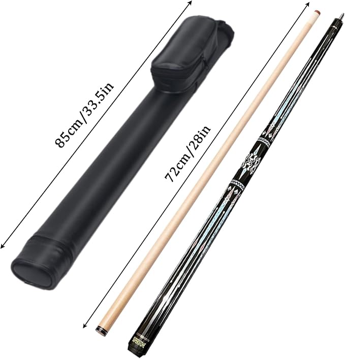 SUPERDIAMOND Pool Cue Stick Set Billiard Cue Sticks with Hard Case, 2-Pieces 58" Pool Table Sticks, 12.5 mm Tip Pool Queue,Pool Stick Set for Home Recreation, Billiards Clubs, Training